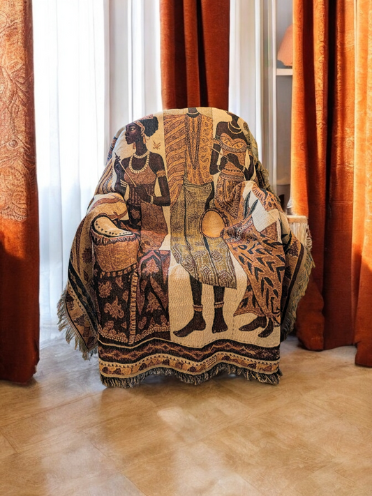 Nubian Tapestry Throw Blanket