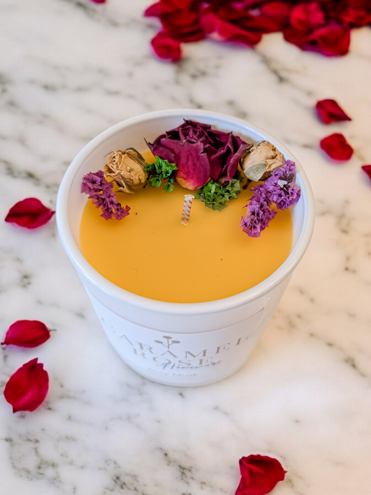 Rose & Lavender Botanical Candle in Rose Musk