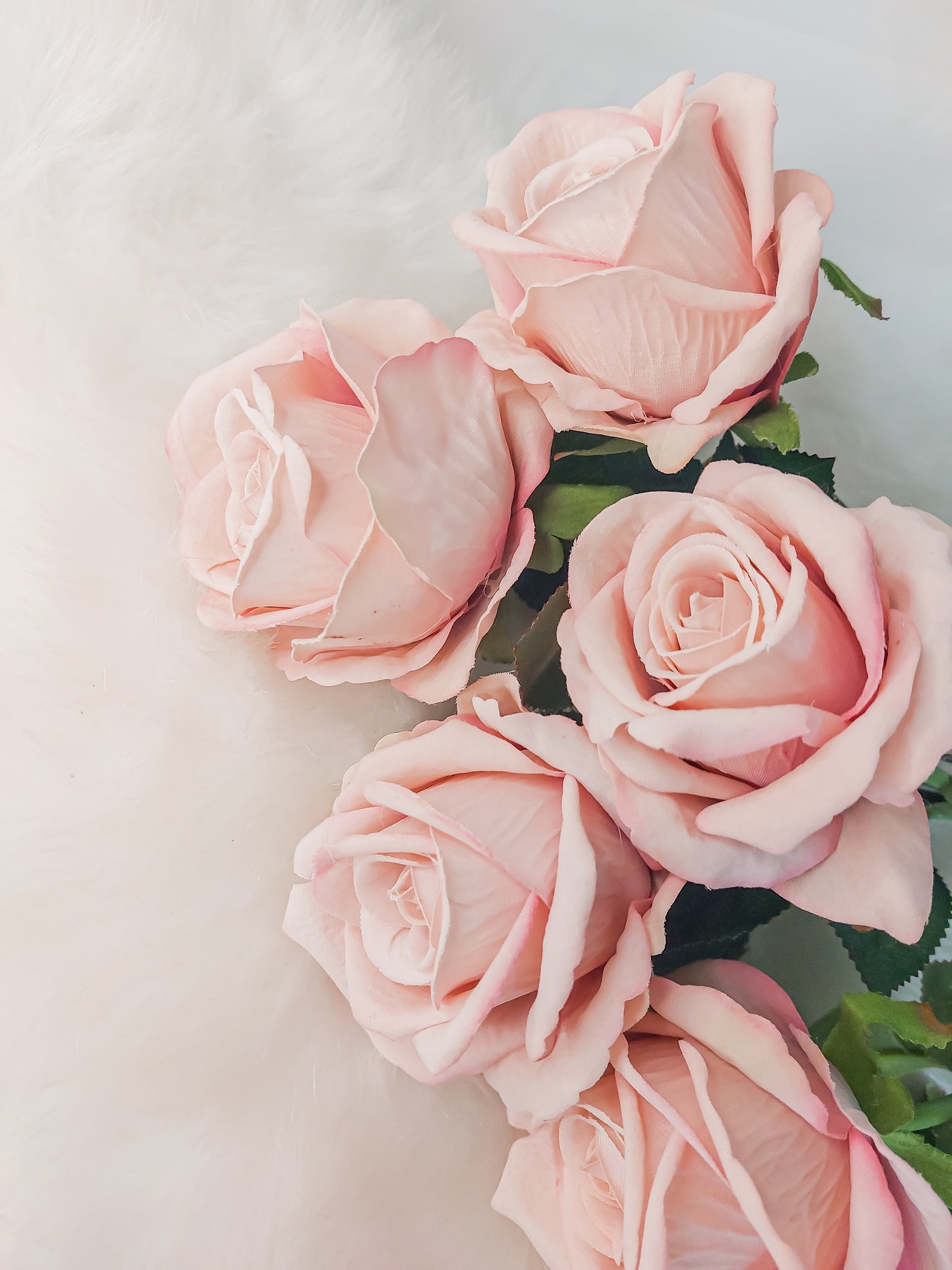 Faithful Five Single Velvet Branch Roses