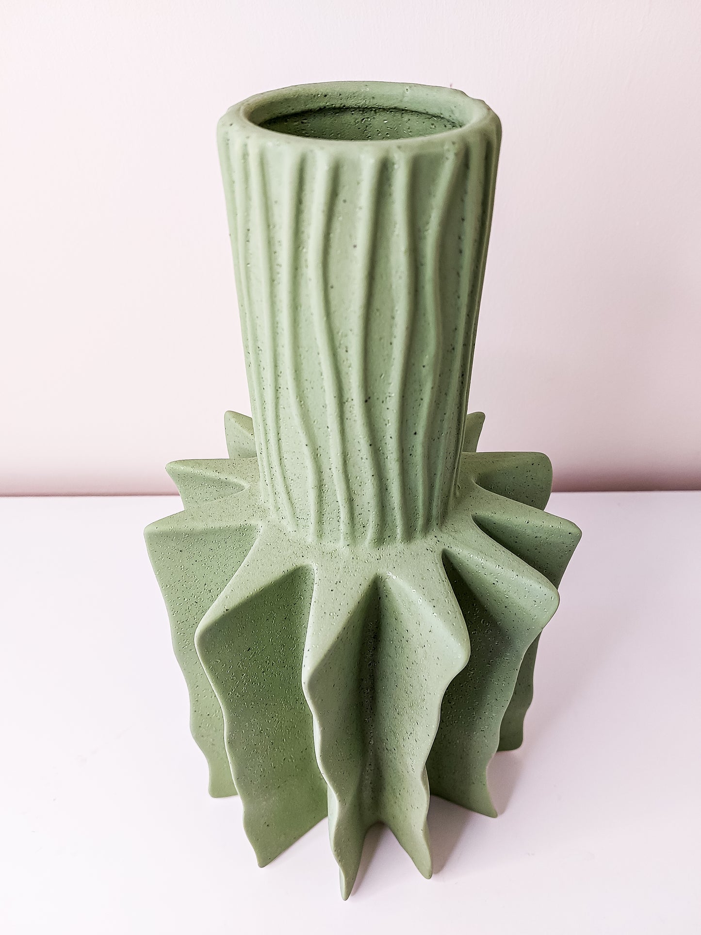 Canary Palm Ceramic Vase in Green