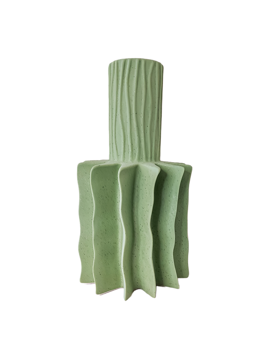 Canary Palm Ceramic Vase in Green