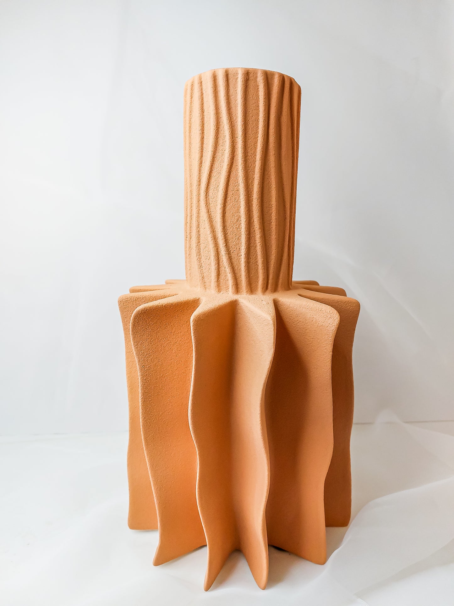 Canary Palm Ceramic Vase in Orange