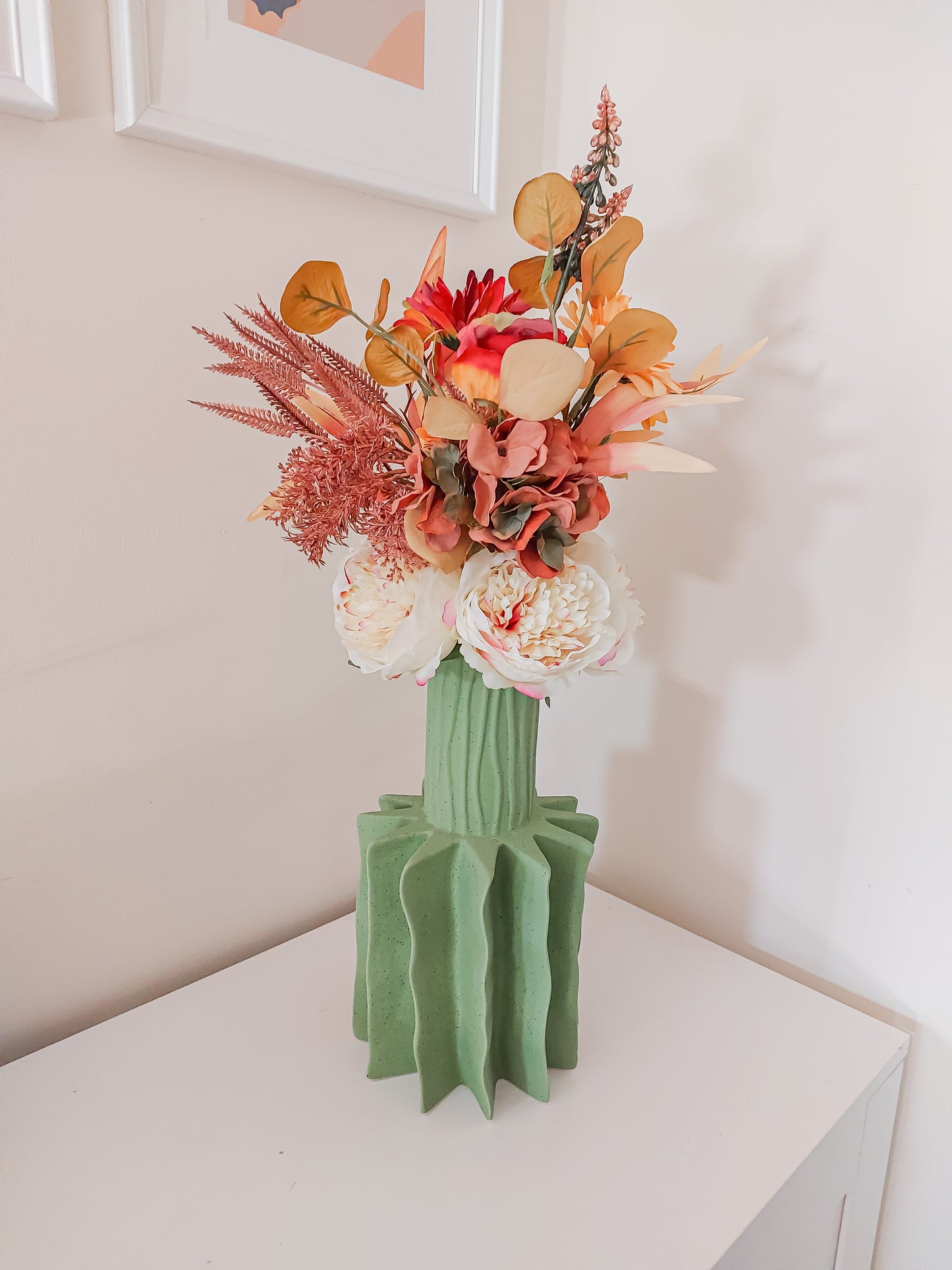 Fiery Faux Flower Bouquet