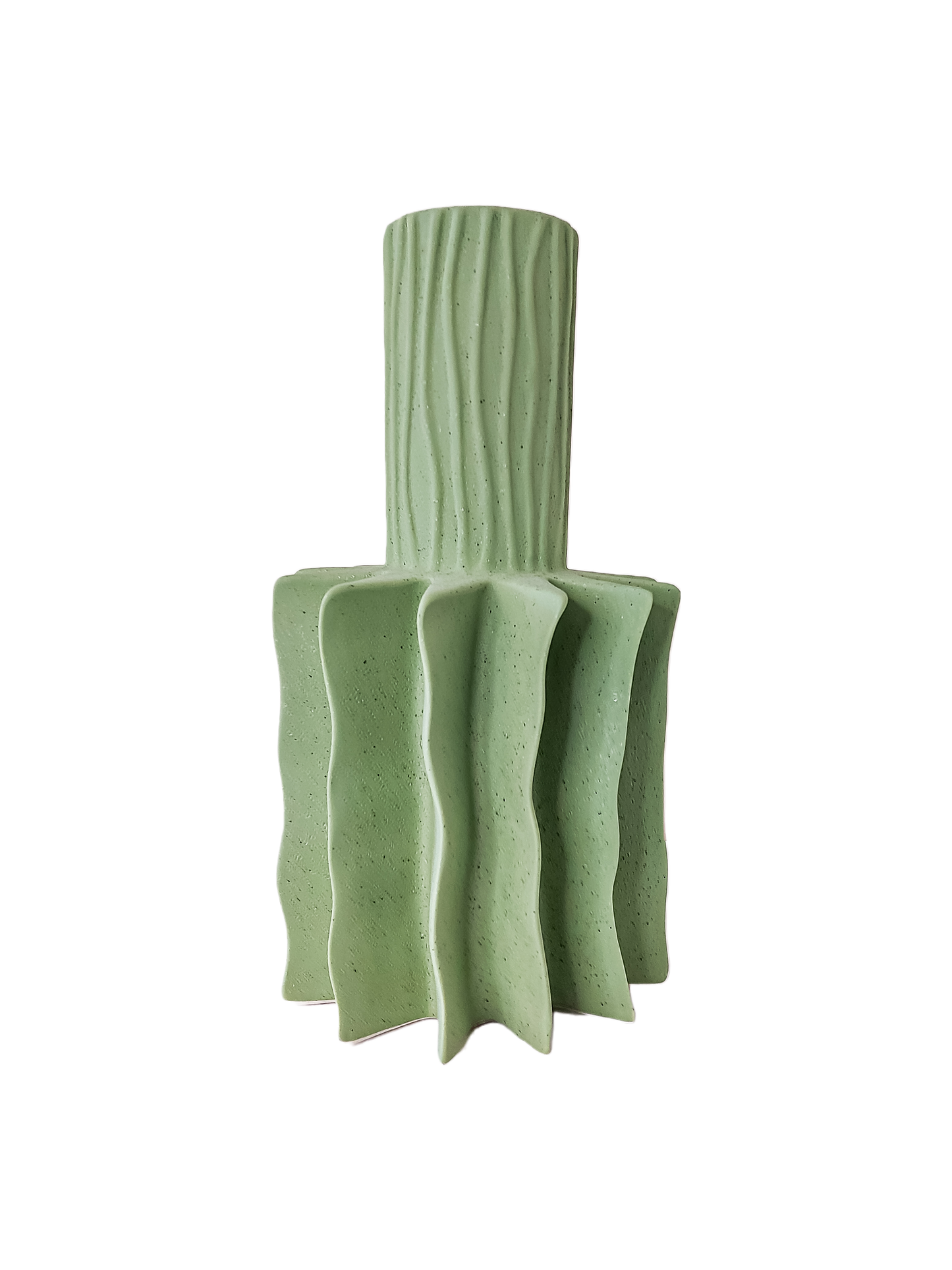 Canary Palm Ceramic Vase in Green